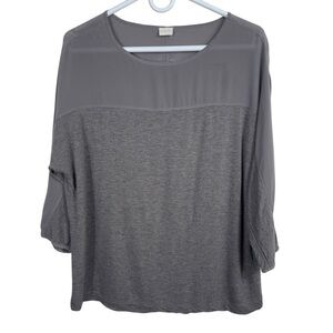 Poetry Wool & Silk Sheer Sleeve Top, Size 8